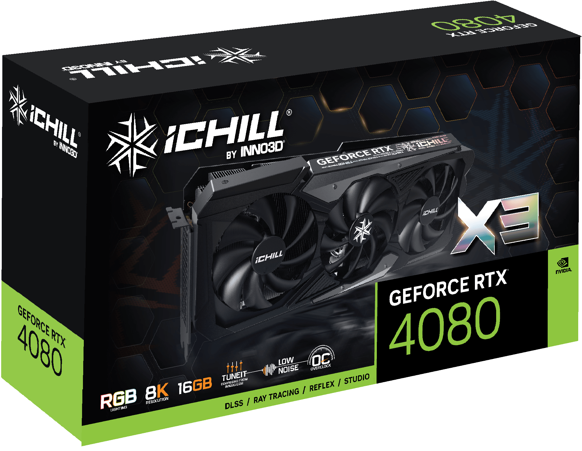 INNO3D GeForce RTX 4080 ICHILL X3 16GB GDDR6X Graphics Card (C40803-166XX-187049H)