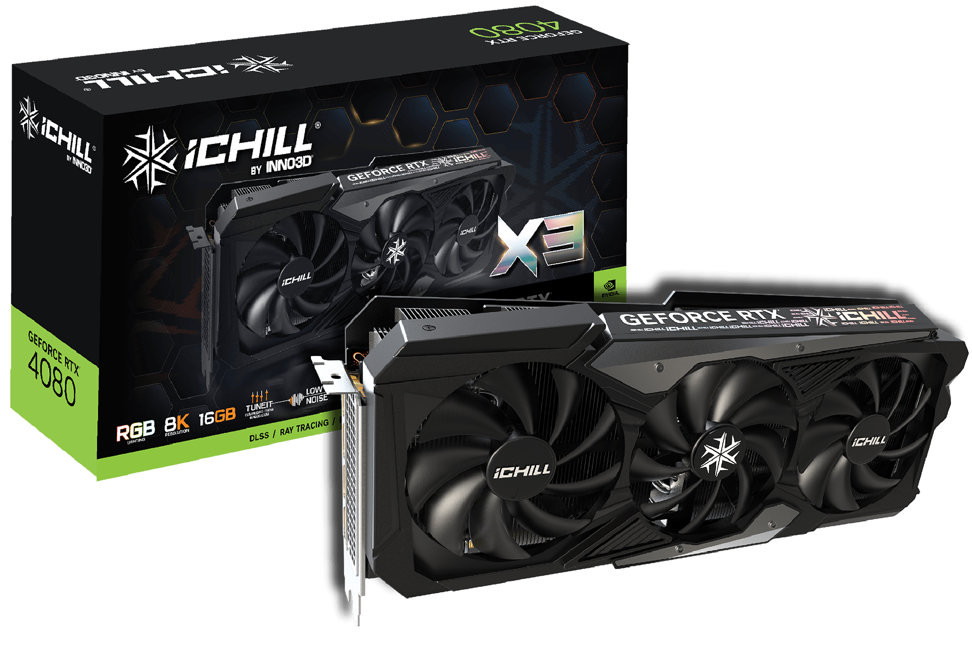 INNO3D GeForce RTX 4080 ICHILL X3 16GB GDDR6X Graphics Card (C40803-166XX-187049H)