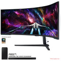 Samsung Odyssey Neo G9 (G95NC) LS57CG952NEXXP 57" 240Hz 1ms GTG 7680x2160 Dual UHD Quantum Mini-LED HDR 1000 Swivel, Tilt, Height-Adjust Curved Gaming Monitor + Samsung HW-B550 Soundbar (Black) Bundle