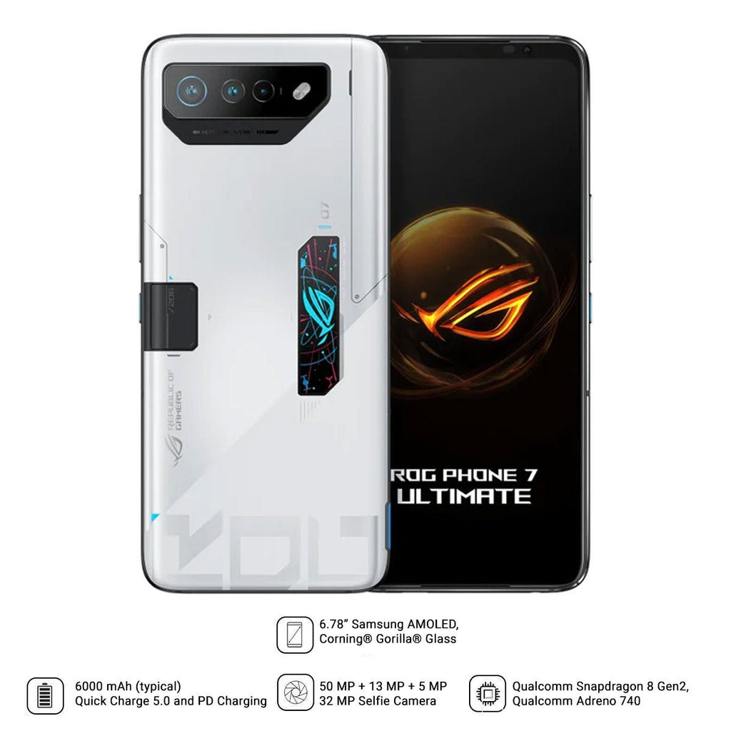 Asus ROG Phone 7 Ultimate 16GB+512GB Android 13 Snapdragon 8 Gen2 5G 6.78" FHD+ Gaming Mobile (Storm White) (AI2205 - D - 5D043WW) - Nectostry