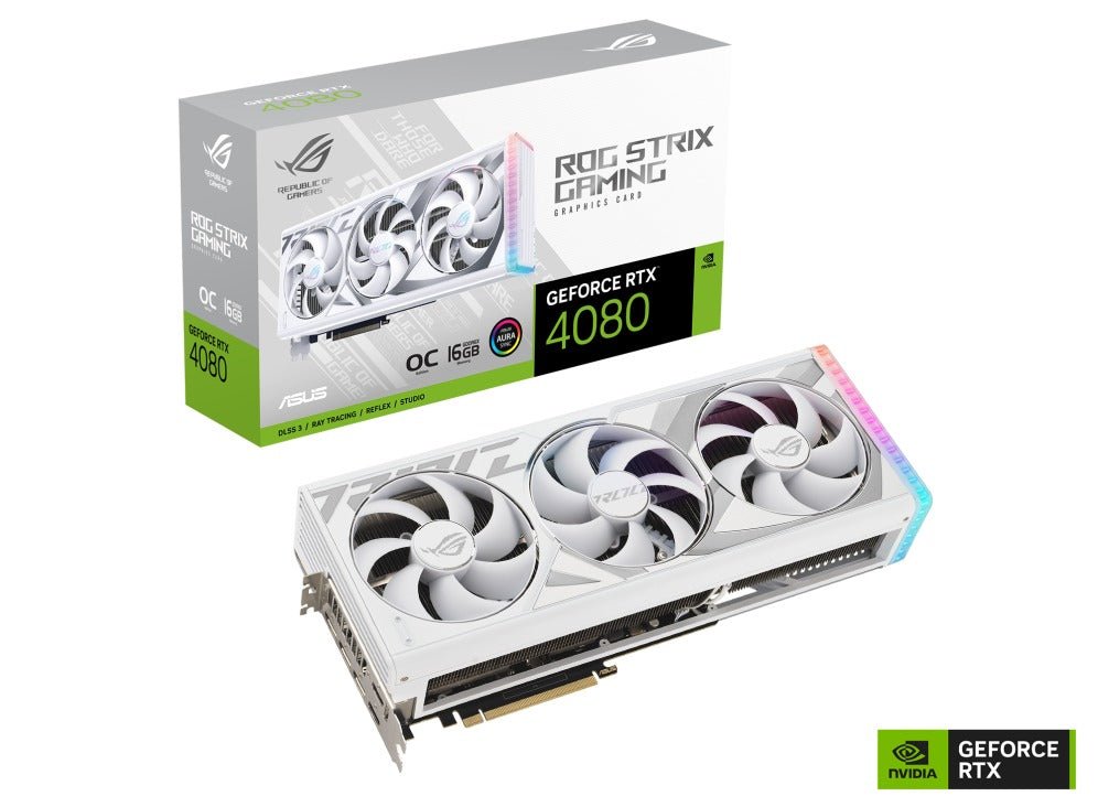 Asus ROG Strix GeForce RTX 4080 OC 16GB GDDR6X Gaming Graphics Card (White) - Nectostry
