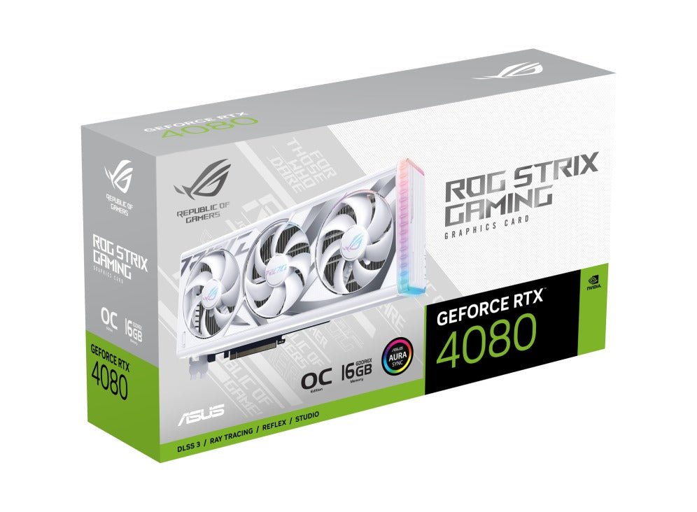 Asus ROG Strix GeForce RTX 4080 OC 16GB GDDR6X Gaming Graphics Card (White) - Nectostry