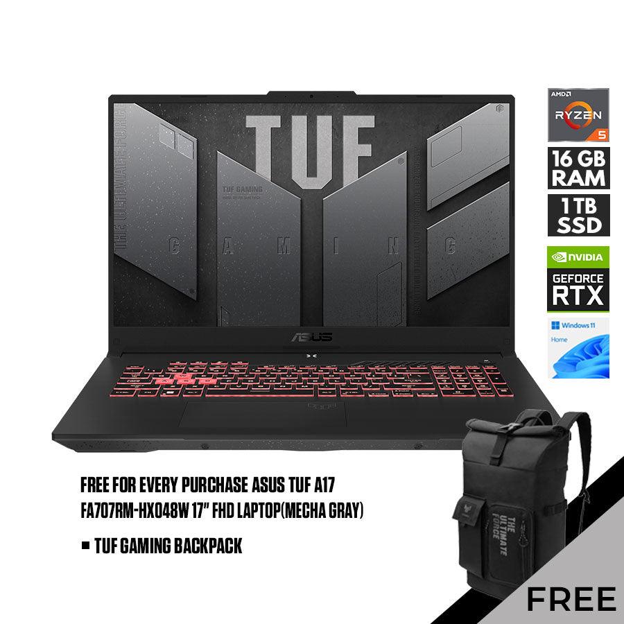 ASUS TUF Gaming A17 (2022) FA707RM - HX048W (Mecha Gray) | 17" | AMD Ryzen™ 7 6800H | 8GB DDR5 | 1TB SSD | RTX3060 | WIN11 + TUF Gaming Backpack - Nectostry