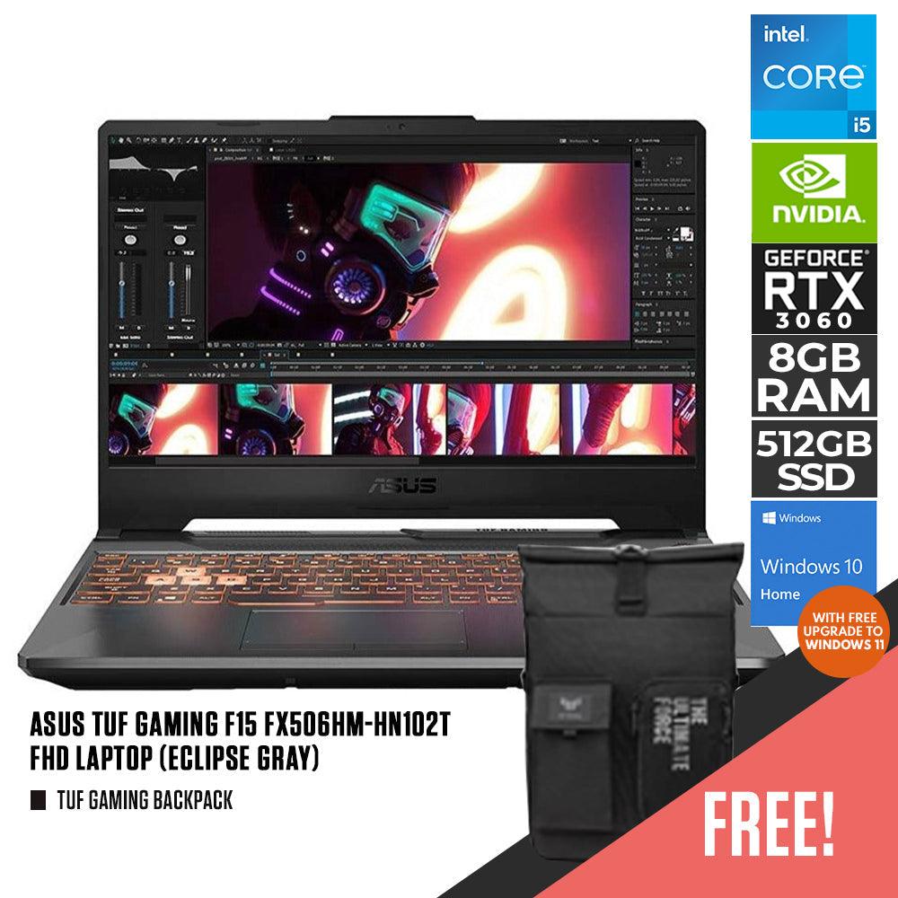 ASUS TUF GAMING F15 FX506HM - HN102T LAPTOP (ECLIPSE GRAY) | 15.6” FHD | i5 - 11400H | 8GB DDR4 | 512GB SSD | RTX™ 3060 | WIN10 + TUF GAMING BACKPACK + TUF STICKER - Nectostry