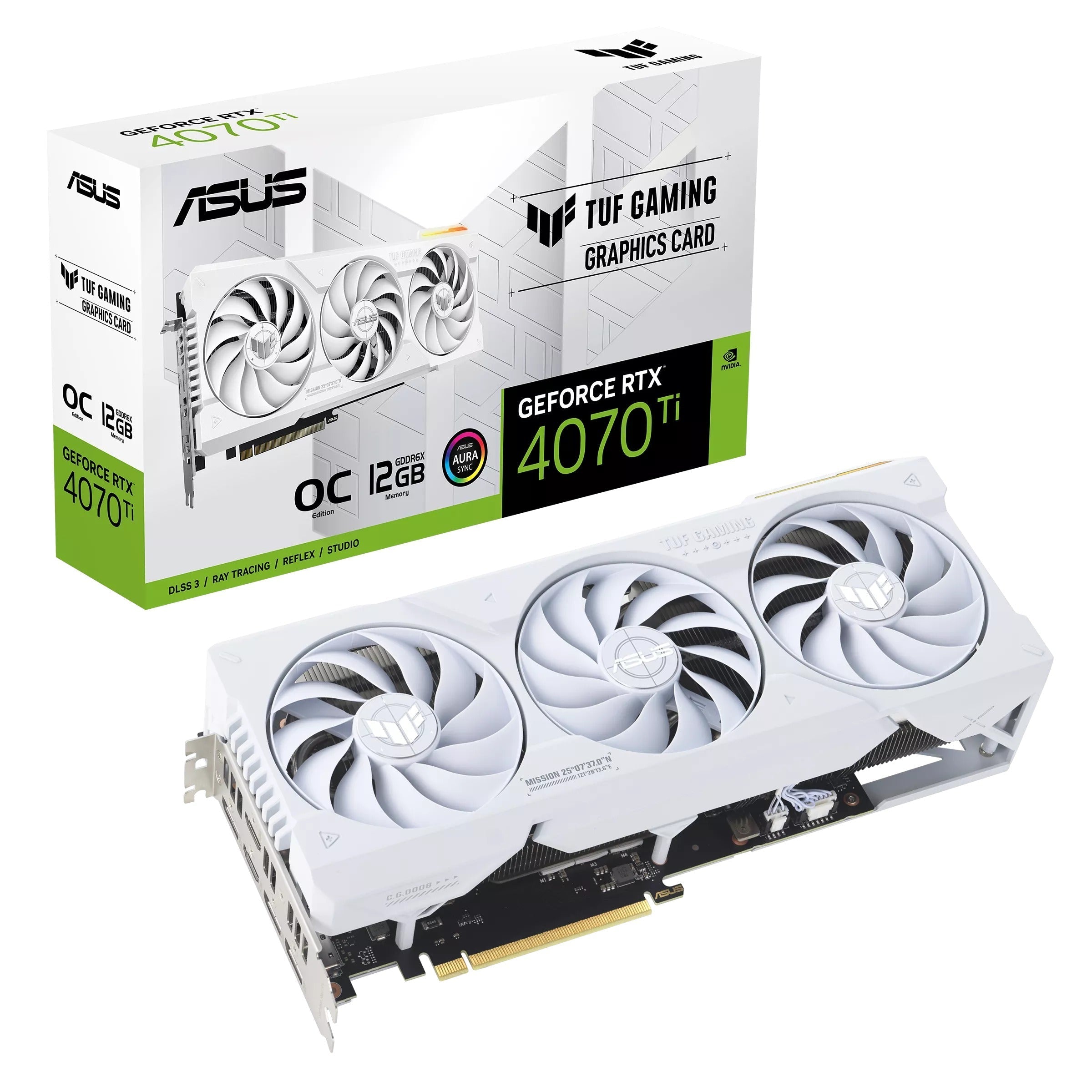 Asus TUF Geforce RTX 4070 Ti OC 12GB GDDR6X Gaming Graphics Card (White) - Nectostry