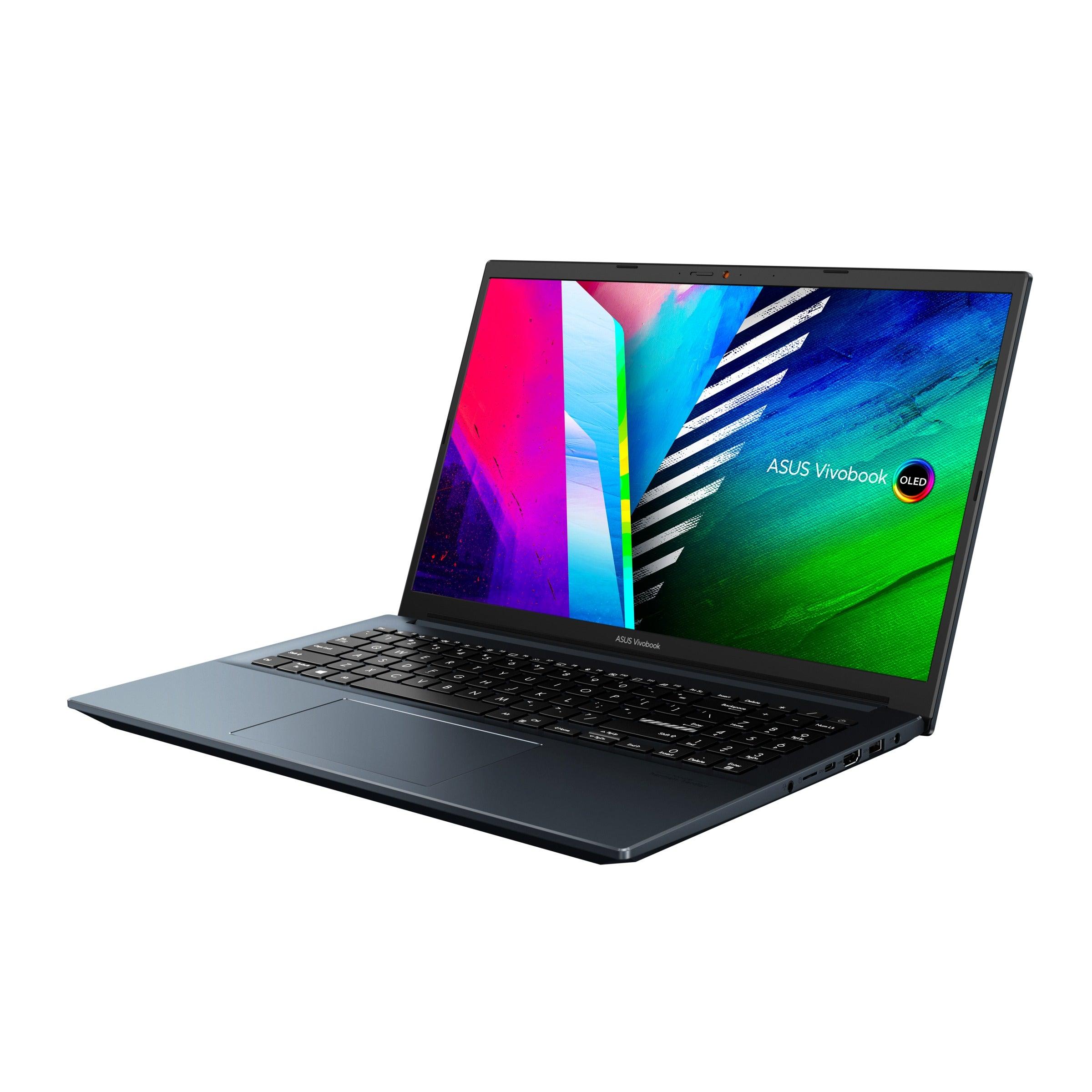 ASUS Vivobook Pro 15 OLED M3500QC - L1080TS Laptop (Quiet Blue) | 15.6" FHD | 16GB DDR4 | 512GB SSD | RTX™ 3050 | Windows 10 Home | MS Office Home & Student 2021 | ASUS BP1504 Casual Backpack - Nectostry