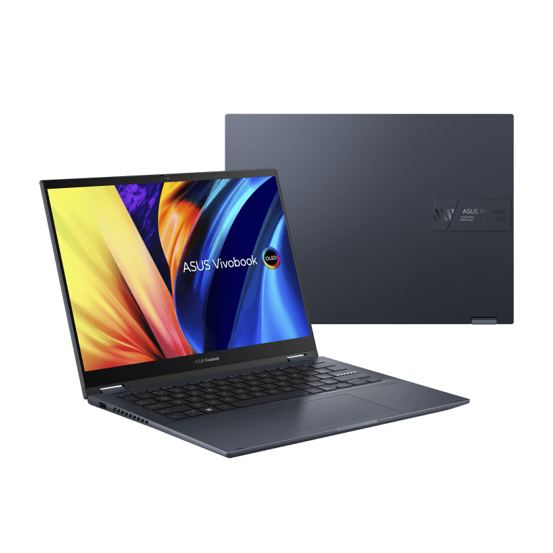 ASUS Vivobook S 14 FLIP OLED TN3402QA - KN090WS Laptop (Quiet Blue) | 14" 2.8K | Ryzen 7 5800H | 8GB DDR4 | 512 GB SSD | AMD Radeon Graphics | Windows 11 Home | MS Office H&S 2021 | Palmrest | ASUS Sleeve | Stylus Pen - Nectostry