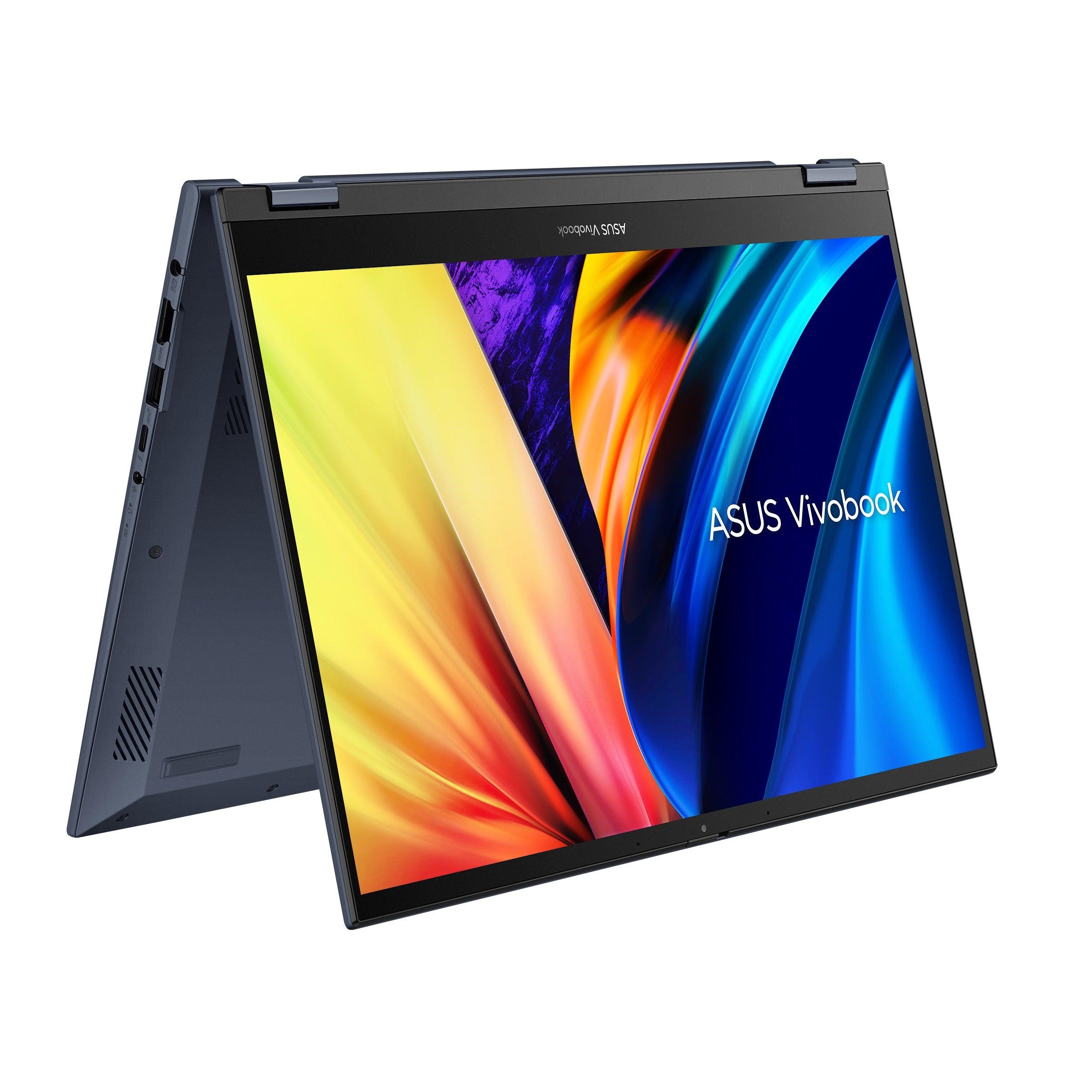 Asus Vivobook S 14 Flip TP3402ZA - KN111WS Laptop (Quiet Blue) | 14” 2.8K Oled | i7 - 12700H | 8GB RAM DDR4 | 512 GB SSD | Iris Xᵉ Graphics | Windows 11 Home | MS Office Home & Student 2021 | Stylus Pen | Asus BP1504 Casual Backpack - Nectostry