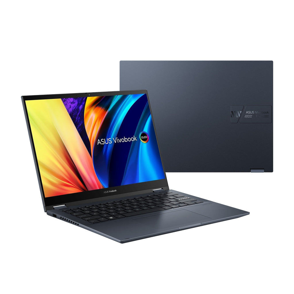 Asus Vivobook S 14 Flip TP3402ZA - LZ353WS Laptop (Quiet Blue) | 14" (1920x1200) | i7 - 12700H | 16GB RAM | 1TB SSD | Intel Iris Xe Graphics | Windows 11 Home | MS Office Home & Student 2021 | Asus BP1504 Casual Backpack - Nectostry