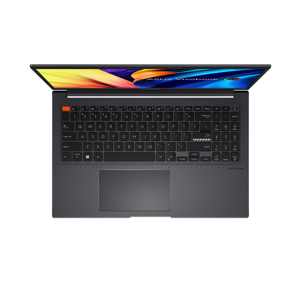 Asus Vivobook S 15 OLED K3502ZA - MA070WS Laptop (Indie Black) | 15.6" 2.8K | i7 - 12700H | 16GB RAM | 512GB SSD | Intel® Iris Xe Graphics | Windows 11 Home | MS Office Home & Student 2021 | Asus BP1504 Casual Backpack - Nectostry