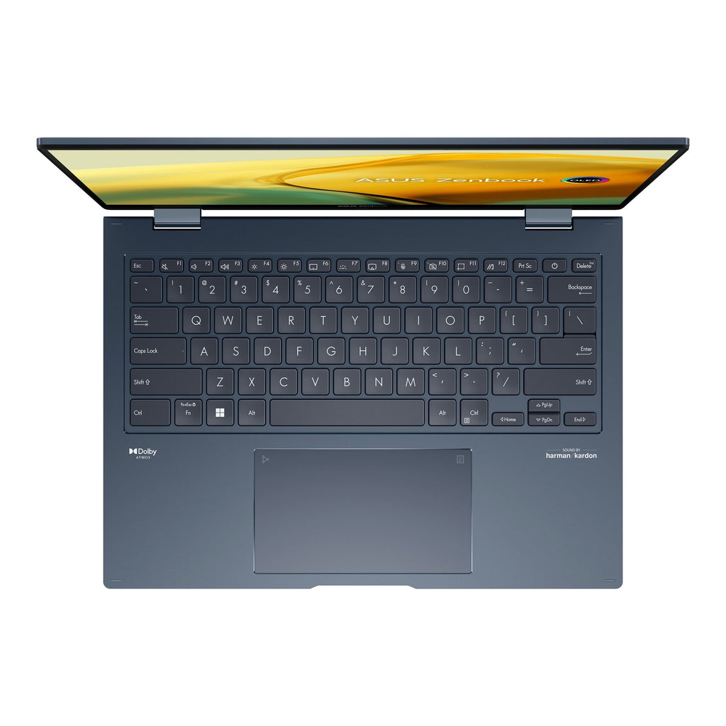 Asus Zenbook 14 Flip OLED UP3404VA - KN133WS Laptop (Ponder Blue) | 14" 2.8K OLED | 165HZ | I7 - 1360P | 512GB SSD | 16GB RAM | IRIS XE | Windows 11 Home | MS Office Home & Student 2021 | Asus Sleeve | Stylus Pen - Nectostry