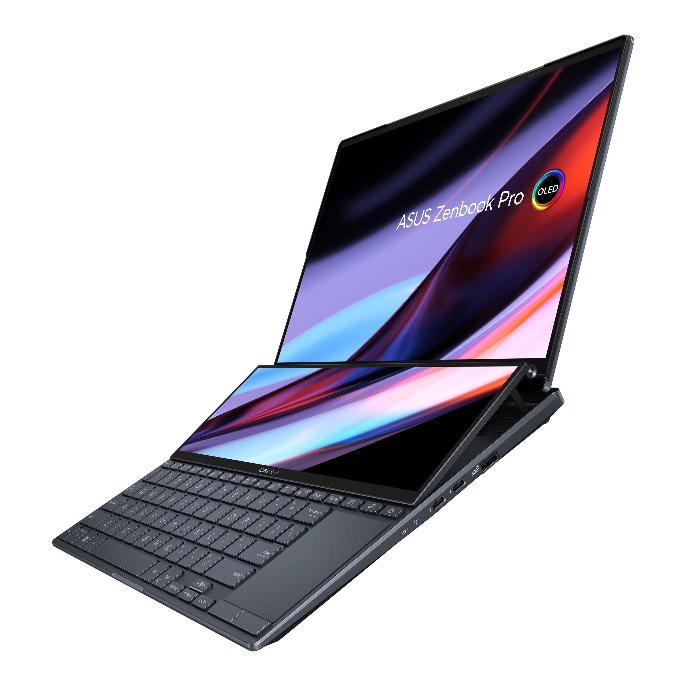 Asus Zenbook Pro 14 Duo OLED UX8402VV - P1051WS (Tech Black) | 14.5" 2.8K OLED (2880x1800) | i9 - 13900H | 32GB RAM | RTX 4060 | 1TB SSD | Windows 11 Home | MS Office Home & Student 2021 | Asus Sleeve | Asus Stand - Nectostry