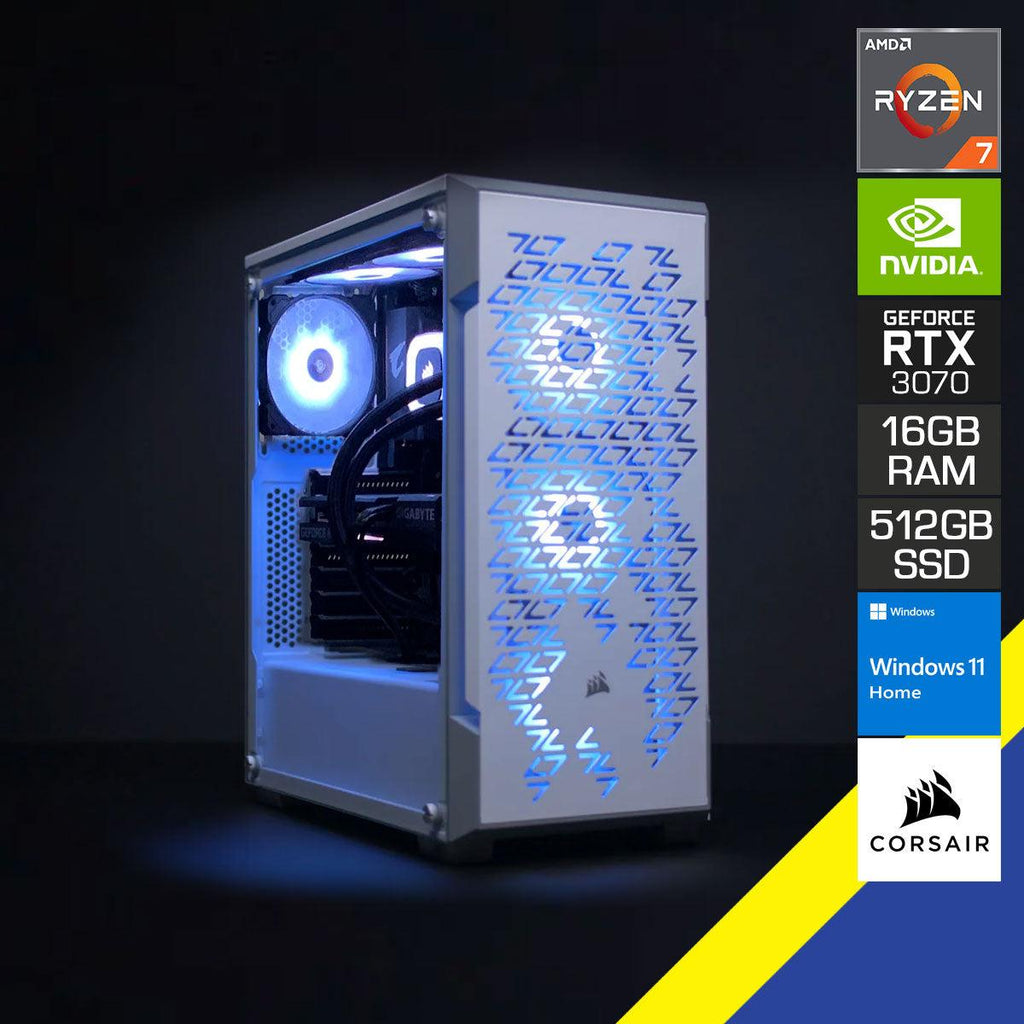 Aurora ICUE 220T RGB Airflow Gaming PC | RYZEN 7 5700X | 16GB RAM DDR4 | 512GB M.2 SSD | RTX 3060 | Windows 11 - Nectostry