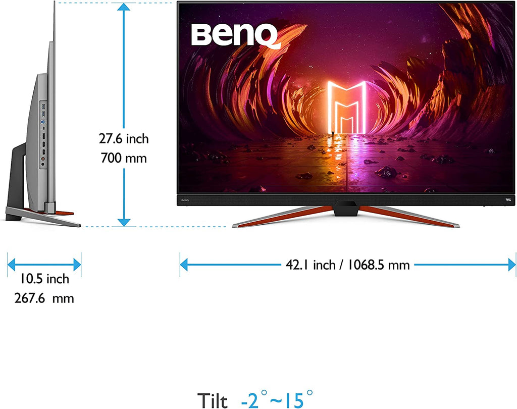 BenQ Mobiuz EX480UZ 48" 4K 0.1ms UHD OLED Gaming Monitor (Metallic Gray) - Nectostry