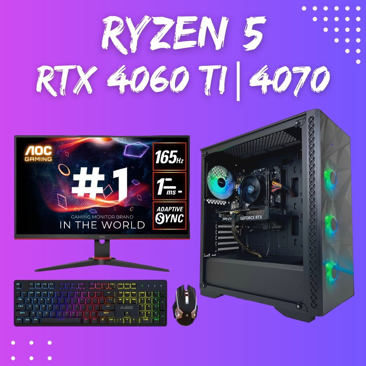 Gaming PC Bundle | Ryzen 5 5500/5600 | RTX 4060Ti/4070 | Darkfire Vortex - Nectostry