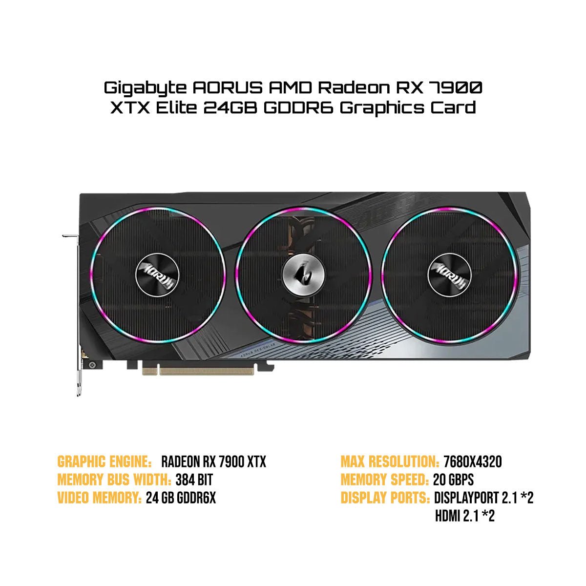 Gigabyte Aorus AMD Radeon RX 7900 XTX Elite 24GB GDDR6 Graphics Card - Nectostry