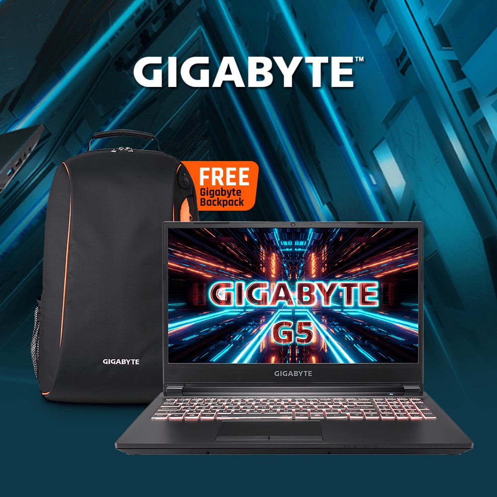 GIGABYTE G5 KC - 5S11130SH Gaming Laptop | 15.6" FHD | i5 - 10500H | 16GB DDR4 | 512GB SSD | RTX 3060 | WIN10 GIGABYTE Backpack - Nectostry
