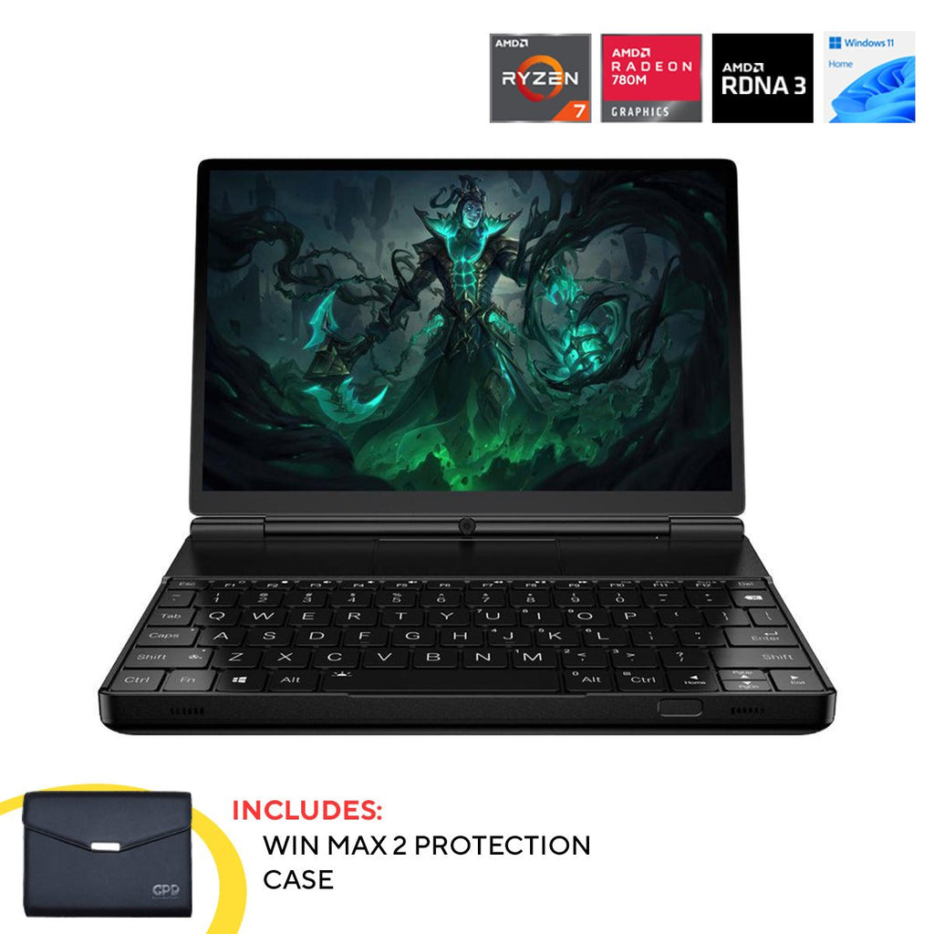 GPD Win Max 2 2023 AMD Ryzen 7 7840U 10.1" WQXGA QHD+ (2560x1600) IPS 32GB LPDDR5x - 7500MT/S RAM 2TB SSD AMD Radeon 780M Graphics RDNA3 Windows 11 Handheld Gaming PC + Win Max 2 Protection Case - Nectostry
