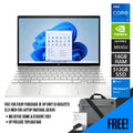 HP Envy 13 - BA1522TX Laptop (Natural Silver) | 13.3” FHD | i7 - 1165G7 | 16 GB DDR4 | 512 GB SSD | MX450 | Windows 11 Home | MS Office Home & Student 2021 | HP Prelude 15.6” Topload Bag - Nectostry