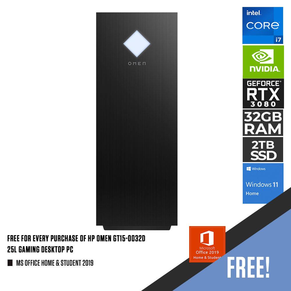 HP OMEN GT15 - 0032D 25L GAMING DESKTOP PC | i7 - 12700F | 32GB DDR4 | 2TB SSD | RTX 3080 | WIN11 + MS OFFICE HOME & STUDENT - Nectostry