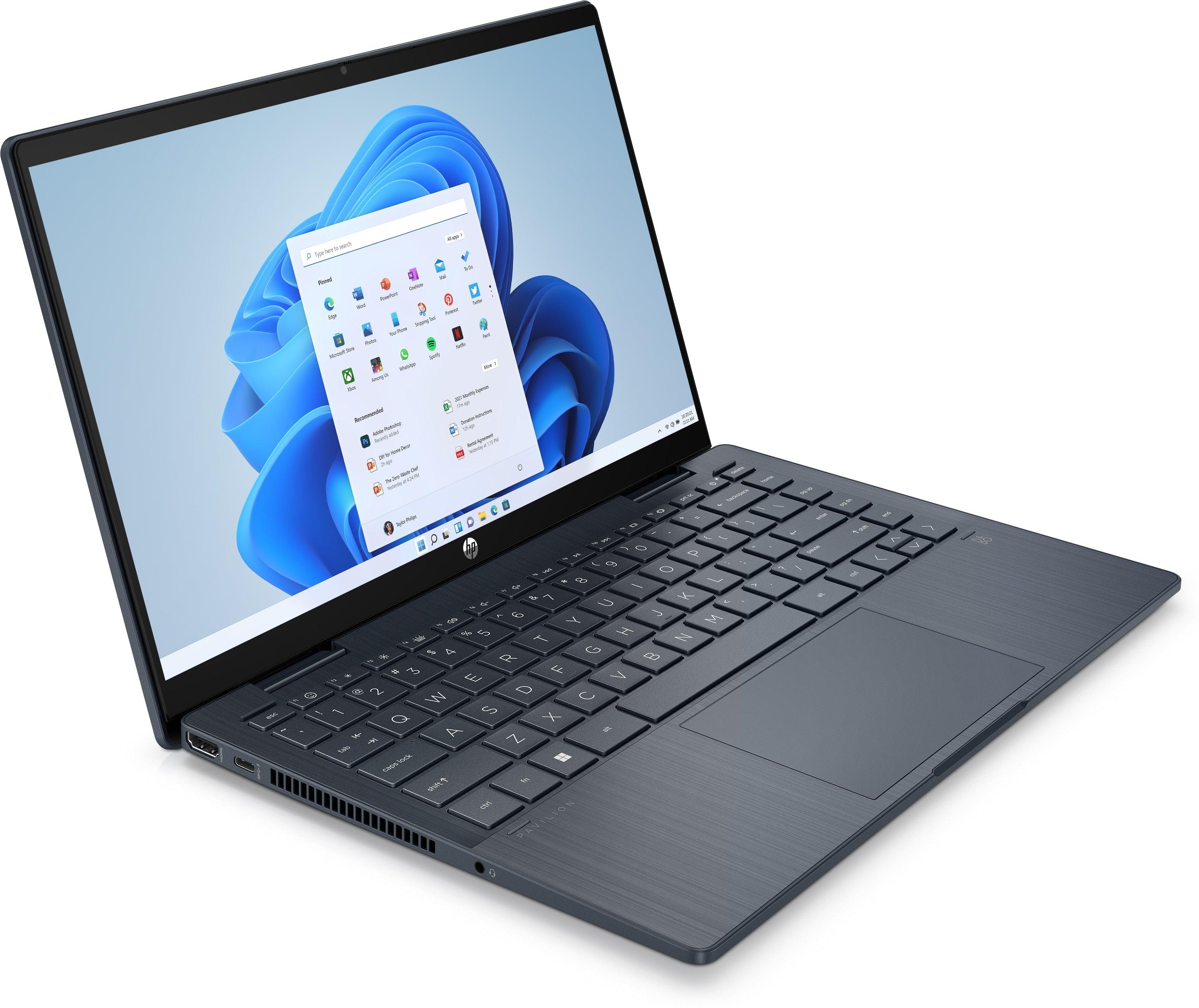 HP Pavilion X360 14 - EK0123TU 2 - In - 1 Laptop (Space Blue) | 14" FHD (1920 x 1080) | i7 - 1255U | 16GB RAM | 512GB SSD | Intel Iris Xe Graphics | Windows 11 Home | MS Office H&S 2021 | Stylus Pen | HP Prelude 15.6 - Inch Topload Bag - Nectostry