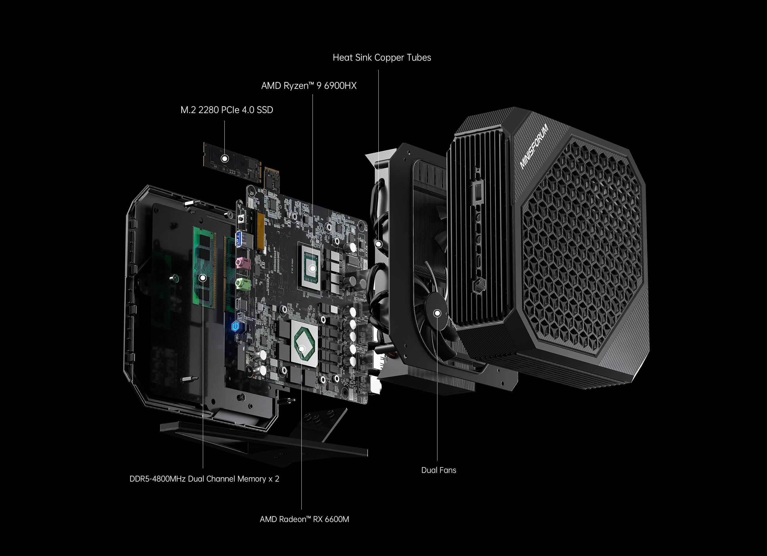 Minisforum Neptune Series HX99G Ryzen 9 6900HX 32GB RAM 1TB SSD AMD Radeon RX 6600M Mini Gaming PC